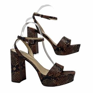 Vince Camuto Chastin Platform Snakeskin Platform Block Heel Sandals